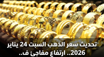 تحديث سعر الذهب السبت 24 يناير 2026.. ارتفاع مفاجئ في عيار 21 بالصاغة 9