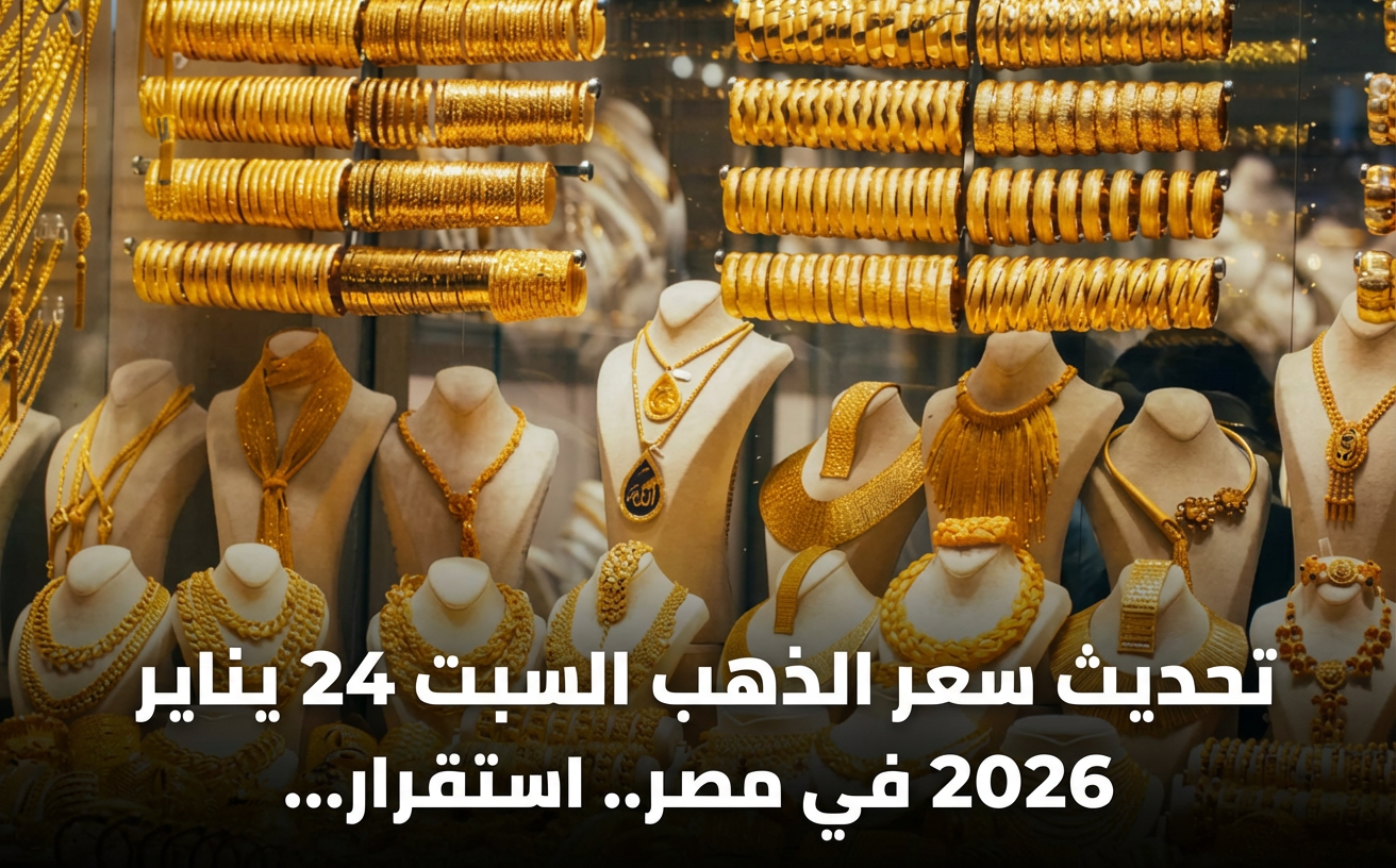 تحديث سعر الذهب السبت 24 يناير 2026 في مصر.. استقرار عيار 21 بالمصنعية