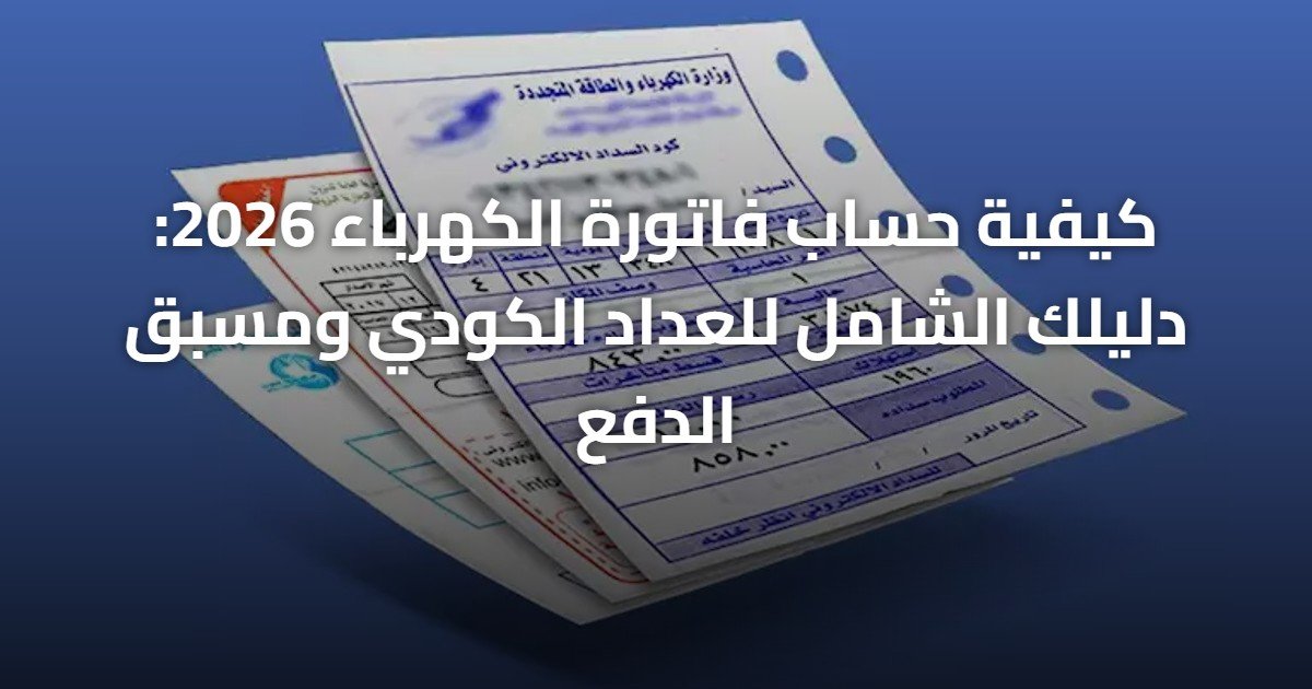 كيفية حساب فاتورة الكهرباء 2026: دليلك الشامل للعداد الكودي ومسبق الدفع