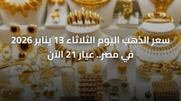 سعر الذهب اليوم الثلاثاء 13 يناير 2026 في مصر.. عيار 21 الآن 4