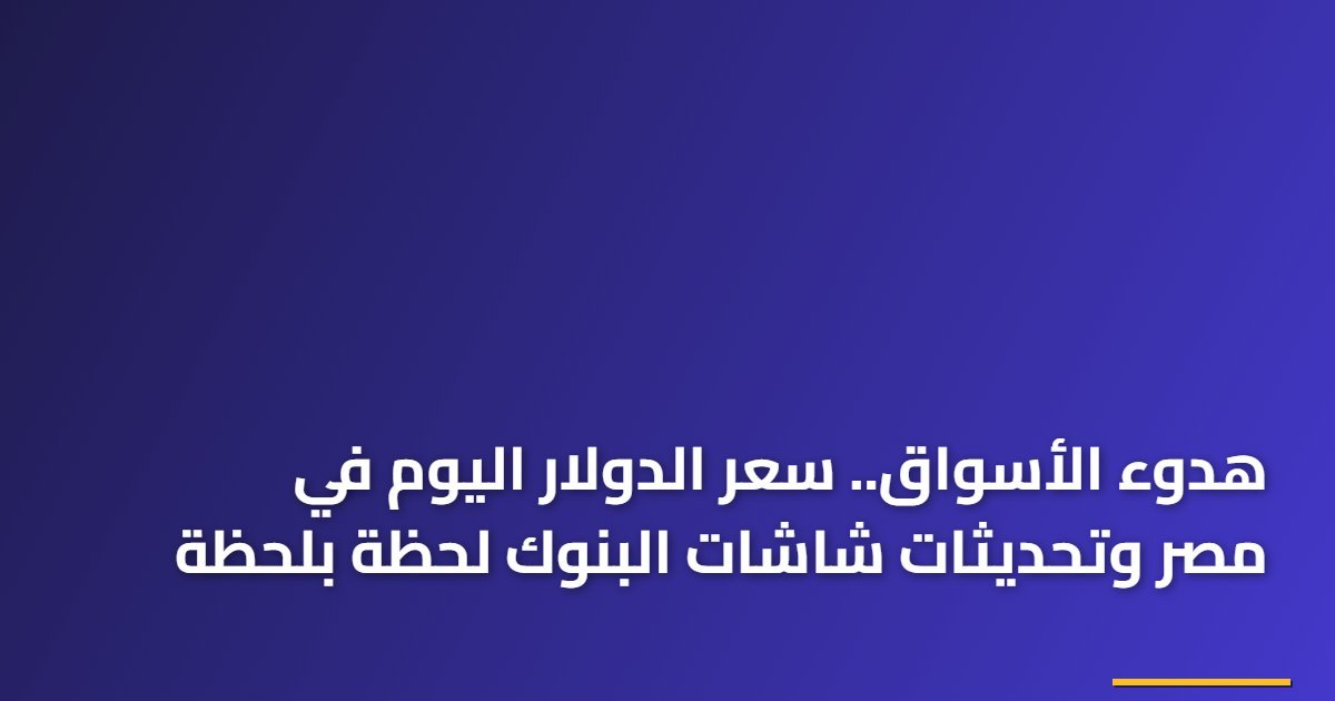 هدوء الأسواق.. سعر الدولار اليوم في مصر وتحديثات شاشات البنوك لحظة بلحظة