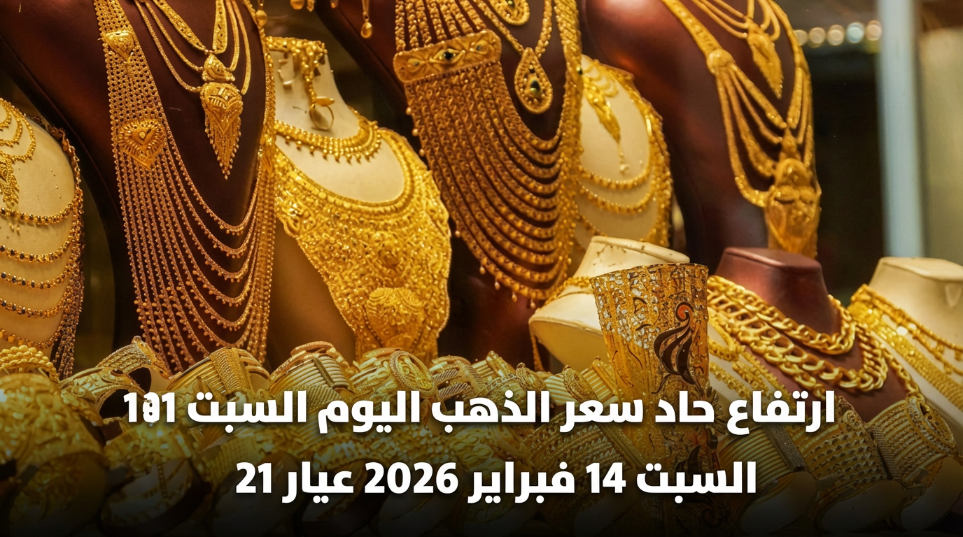 ارتفاع حاد سعر الذهب اليوم السبت 14 فبراير 2026 عيار 21