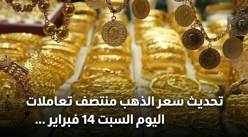 تحديث سعر الذهب منتصف تعاملات اليوم السبت 14 فبراير 2026 14