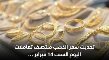 تحديث سعر الذهب منتصف تعاملات اليوم السبت 14 فبراير 2026 12