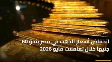 انخفاض أسعار الذهب في مصر بنحو 60 جنيهاً خلال تعاملات مايو 2026 14