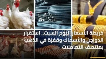 خريطة الأسعار اليوم السبت.. استقرار الدواجن والأسماك وقفزة في الذهب بمنتصف التعاملات 1