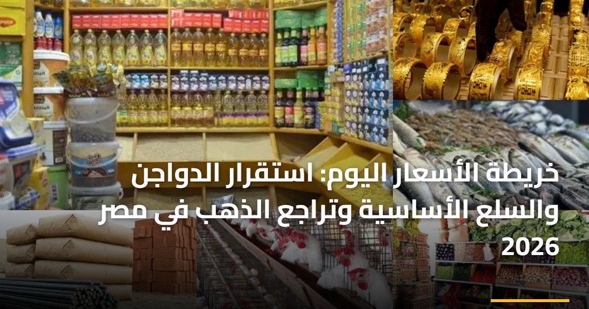 خريطة الأسعار اليوم: استقرار الدواجن والسلع الأساسية وتراجع الذهب في مصر 2026